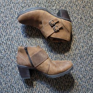 Boc Brown Buckle Ankle Booties Size 10